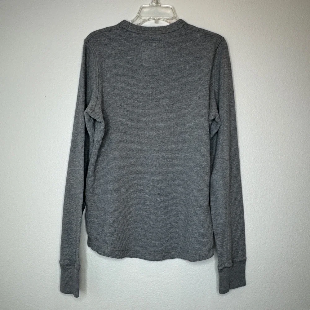 ABERCROMBIE & FITCH Mens Muscle Thermal Crew Neck‎ Top XL Gray Heavyweight